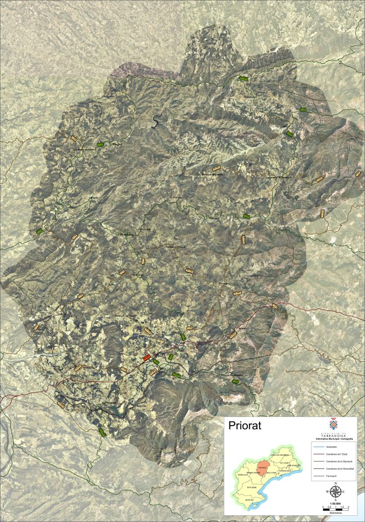 Ortoimagen de la comarca del Priorato.