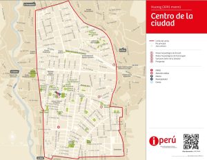 Plano del centro de la ciudad Huaraz, capital de &Aacute;ncash