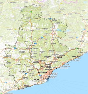 Mapa físico de la provincia de Barcelona