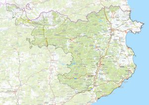 Mapa físico de la provincia de Gerona