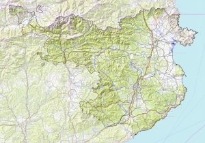 Mapa topográfico de la provincia de Gerona.