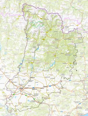 Mapa físico de la provincia de Lérida