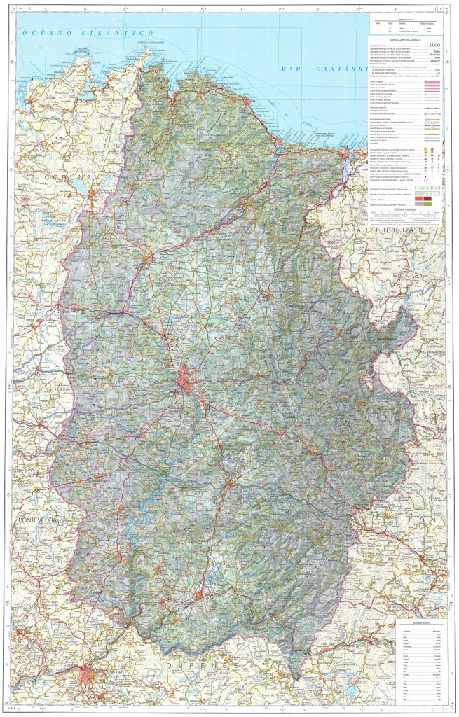 Mapa de la provincia de Lugo.