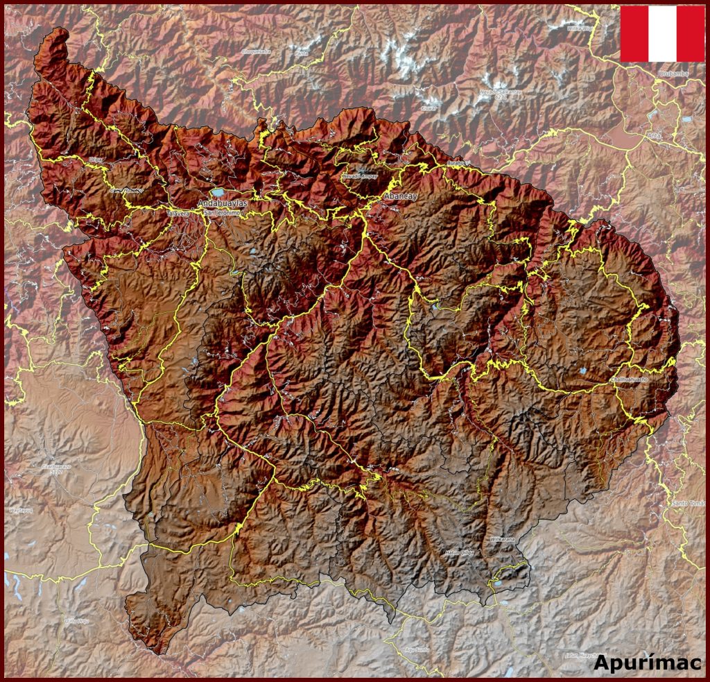 Mapa f&iacute;sico del departamento de Apur&iacute;mac.