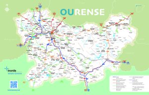 Mapa de carreteras de la provincia de Orense
