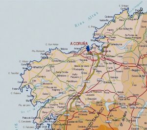 Principales ciudades de la provincia de La Coruña.