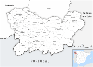¿Cuáles son los municipios de la provincia de Orense?