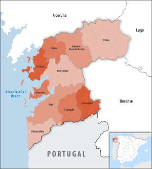 ¿Cuáles son las comarcas de la provincia de Pontevedra?