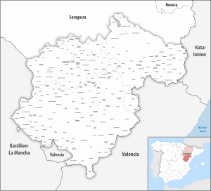¿Cuáles son los municipios de la provincia de Teruel?