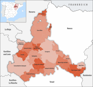 ¿Cuáles son las comarcas de la provincia de Zaragoza?