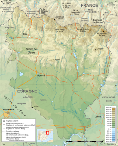 Topografía de la provincia de Huesca.