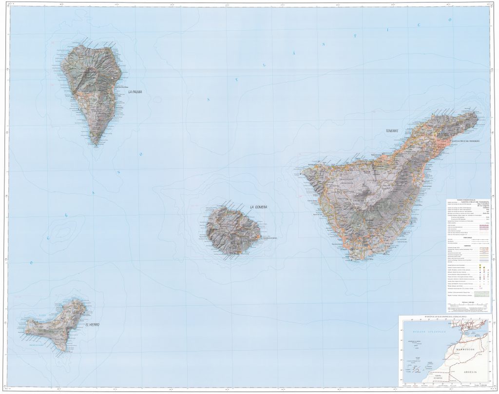 Mapa de la provincia de Santa Cruz de Tenerife.