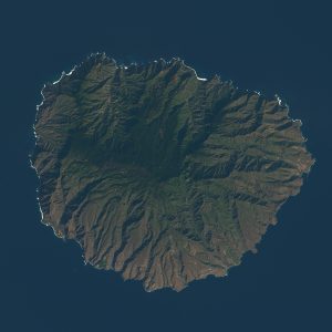 Imagen satelital de la isla de La Gomera.