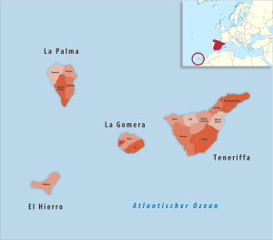 Comarcas de la provincia de Santa Cruz de Tenerife