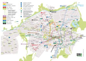 Plano del transporte público urbano de la ciudad de Vitoria