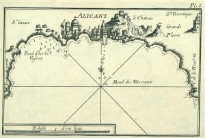 Mapa de la bahía de Alicante 1804