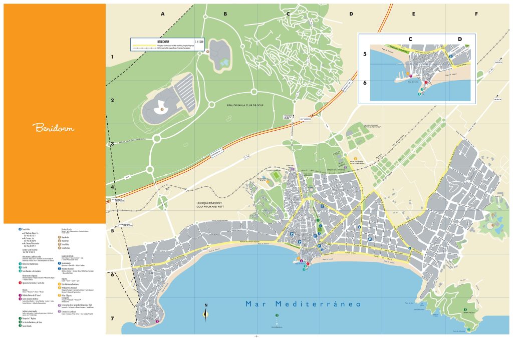 Mapa de la ciudad de Benidorm.
