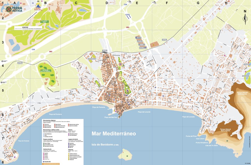 Mapa turístico de Benidorm.