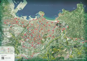 Mapa de rutas ciclistas de Gijón