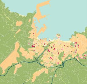 Mapa mudo de Gijón
