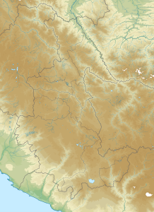 Mapa f&iacute;sico en blanco del departamento de Ayacucho.