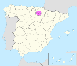 Mapa de ubicación de Logroño en España.