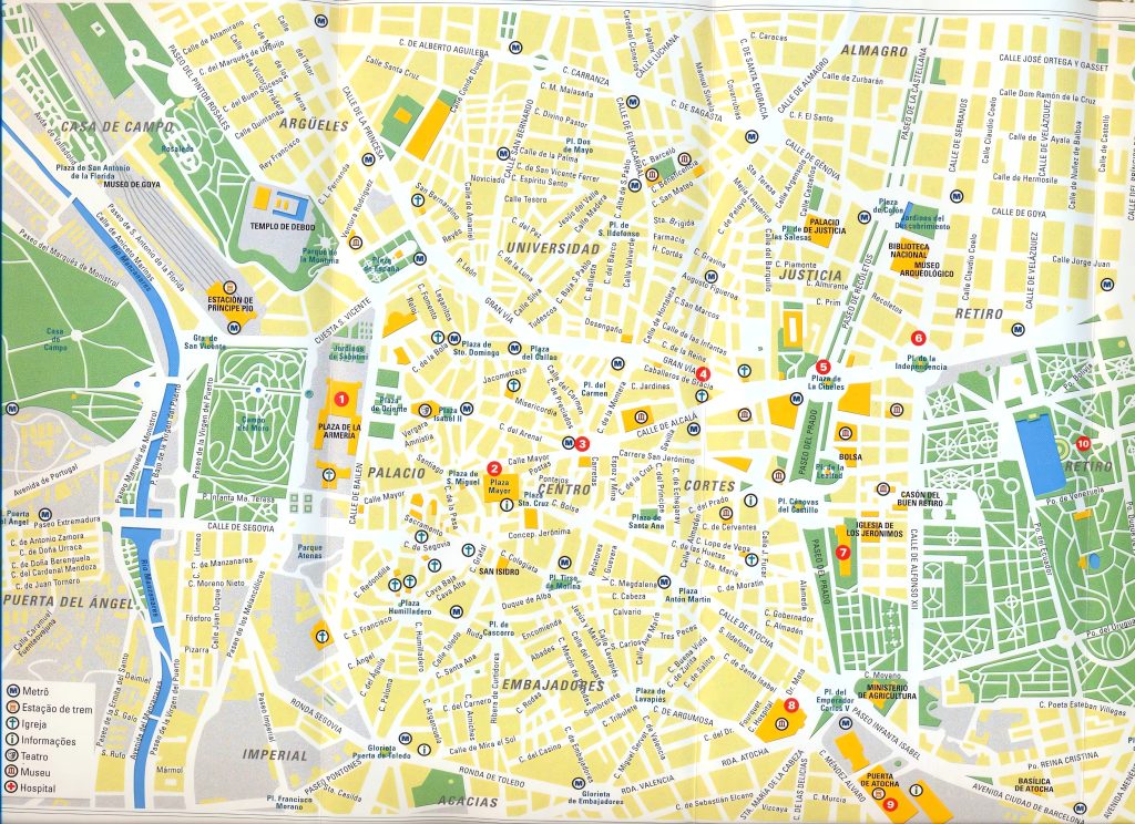 Plano del centro de Madrid.
