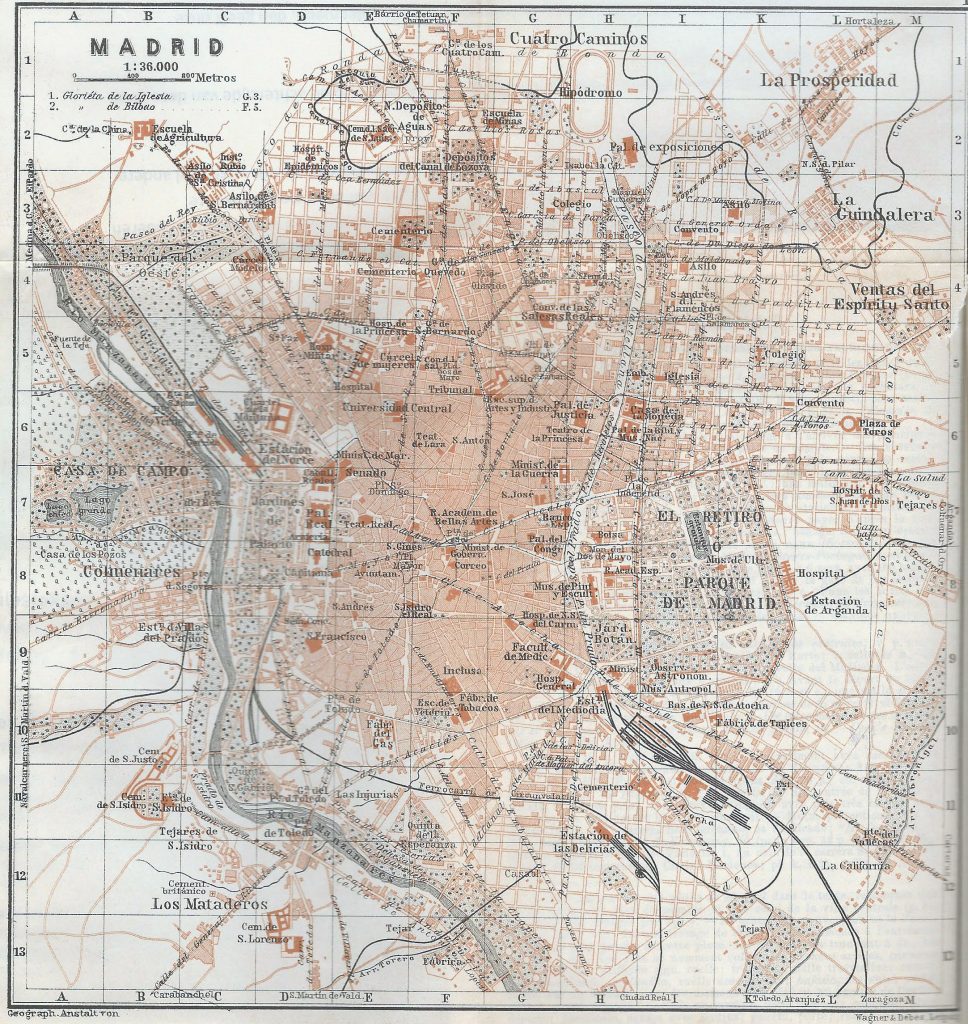 Mapa de Madrid 1908.