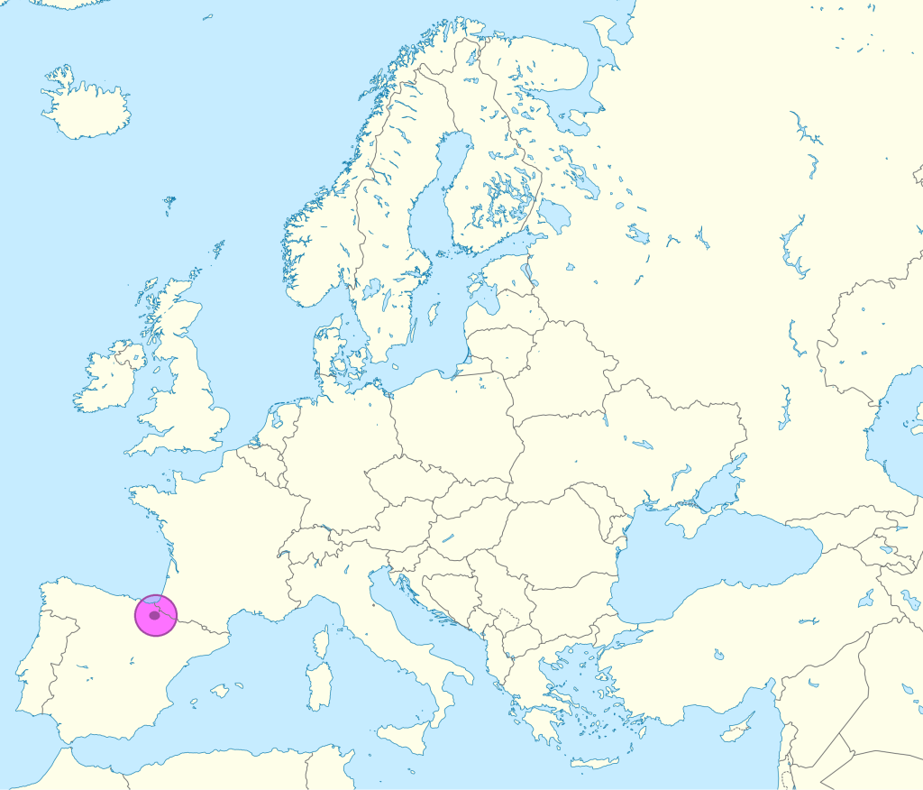Mapa de ubicación de Pamplona.