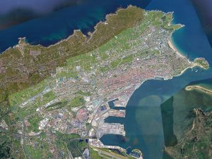 Imagen satelital de Santander.