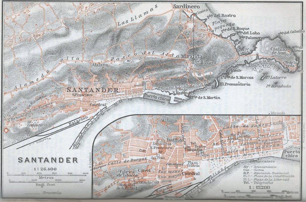 Mapa de Santander de 1908.