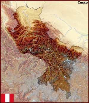 Mapa f&iacute;sico del departamento del Cuzco