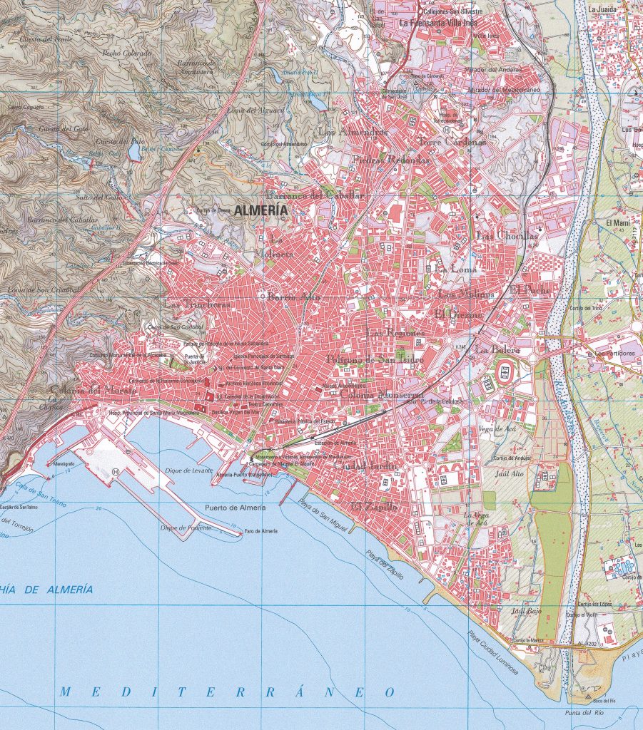 Mapa de la ciudad de Almería.