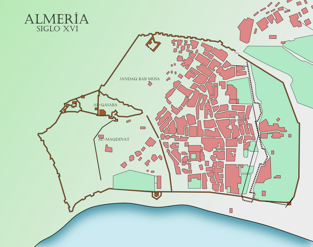 Plano de la ciudad de Almería en el siglo XVI.