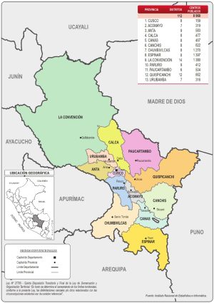 &iquest;Cu&aacute;les son las provincias del departamento del Cuzco?