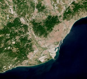 Barcelona por Sentinel-2, el 22 de mayo de 2020.