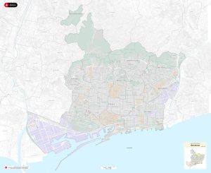 Plano de la ciudad de Barcelona.