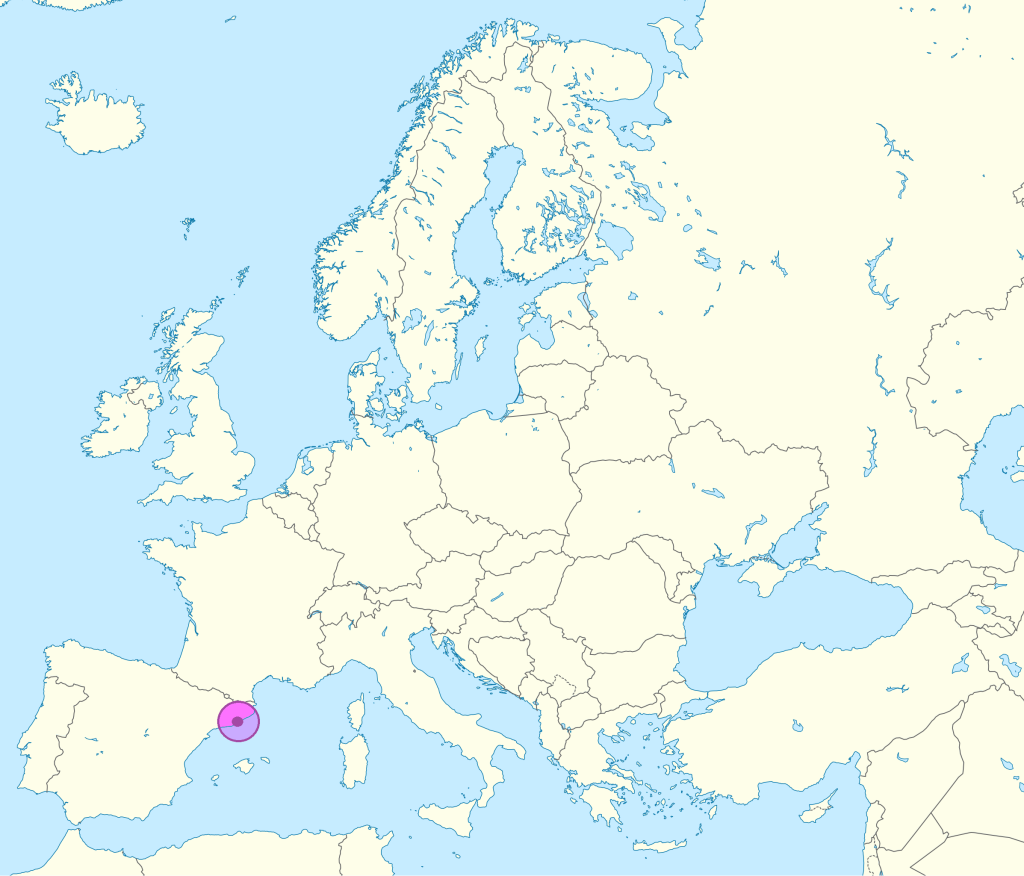 Mapa de ubicación de Barcelona.
