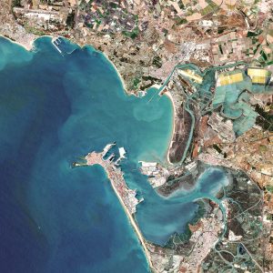 La bahía de Cádiz vista por el Sentinel-2 en 2019.