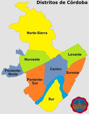 ¿Cuales son los distritos de la ciudad de Córdoba?