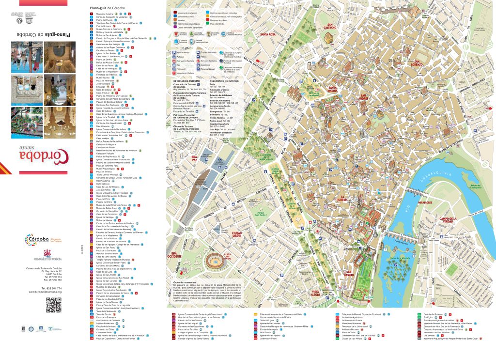 Plano turístico de la ciudad de Córdoba (España).