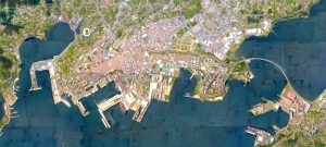 Vista satelital de Ferrol.