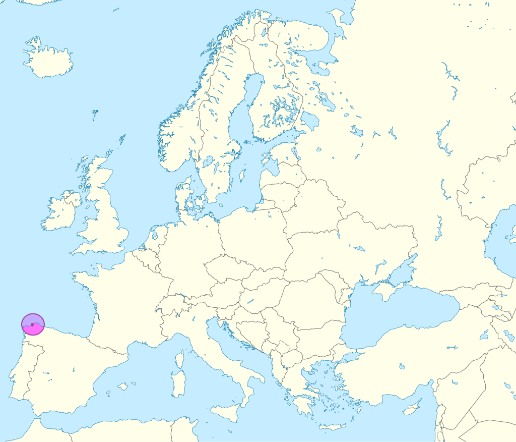 Mapa de ubicación de Ferrol.