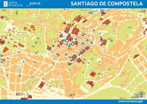 Plano turístico de Santiago de Compostela