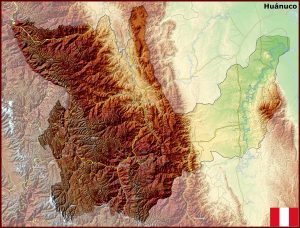 Mapa f&iacute;sico del departamento de Hu&aacute;nuco