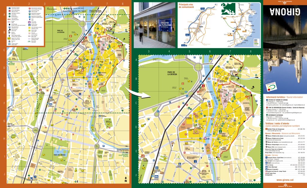 Mapa turístico de la ciudad de Gerona.