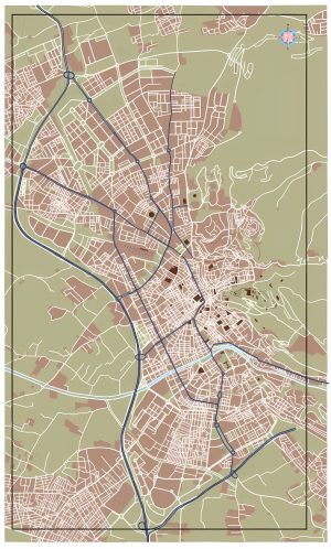 Mapa mudo de Granada (España)