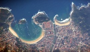Vista aérea de San Sebastián (Guipúzcoa).