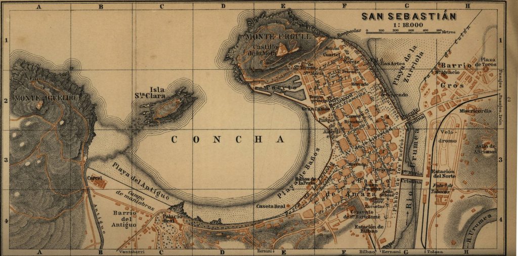 Mapa de San Sebastián 1901.