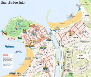 Plano del centro de San Sebastián (Guipúzcoa)